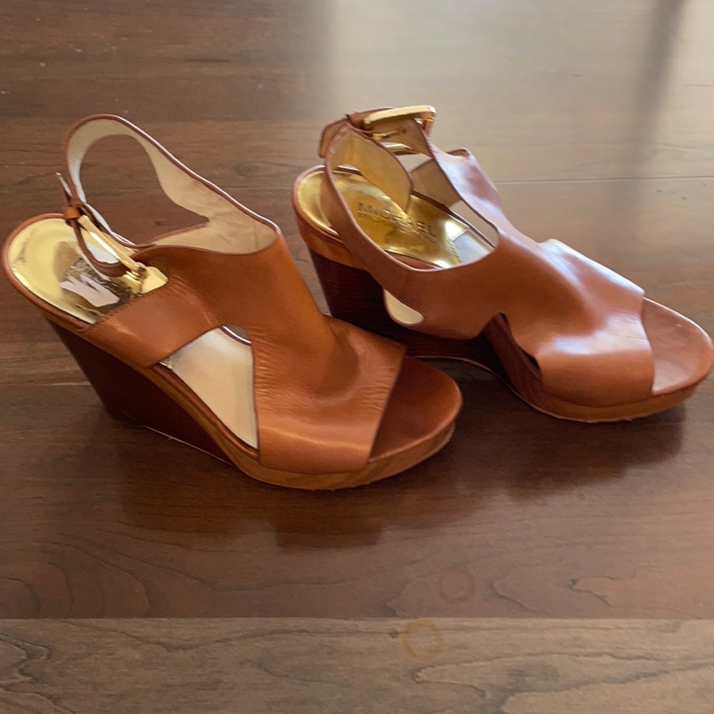 Michael Kors leather wedges shoes